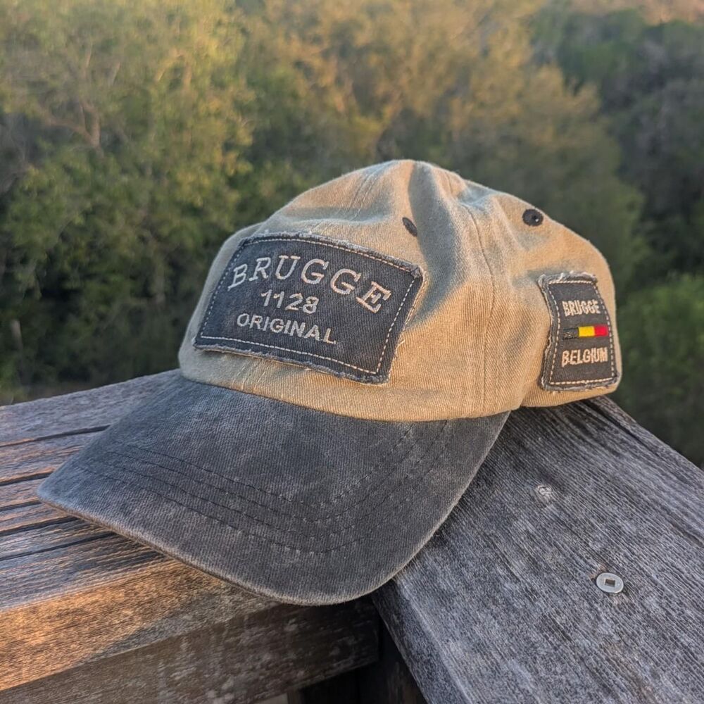 Brugge Original 1128 Distressed Two Tone Khaki Charcoal Dad Hat Cap